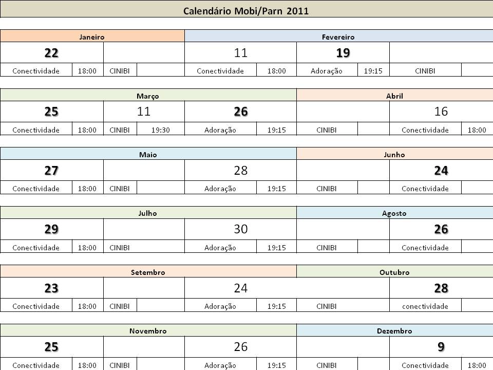 Calendário Mobi 2011